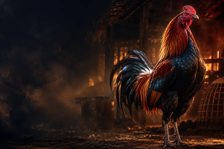 ไก่ชนสายพันธุ์ดีในบรรยากาศฟาร์ม